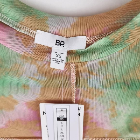 NWT BP Patchwork Sheer Mesh Top Lettuce Edge XS - Picture 6 of 8